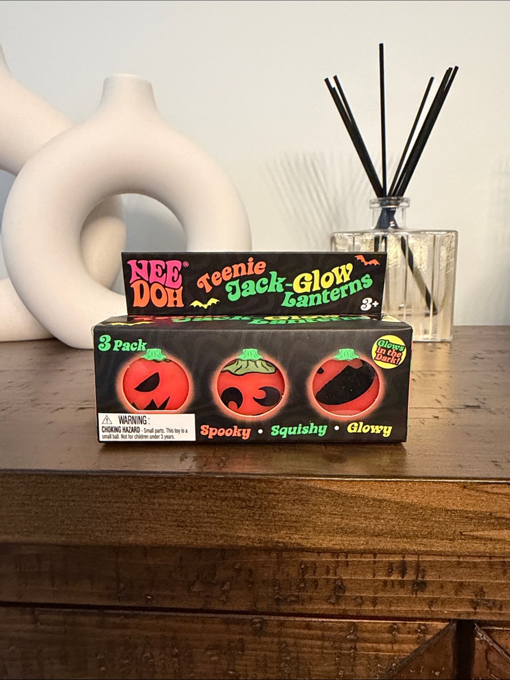 NeeDoh Teenie Jack-Glow Lanterns - Orange (3 Pack)